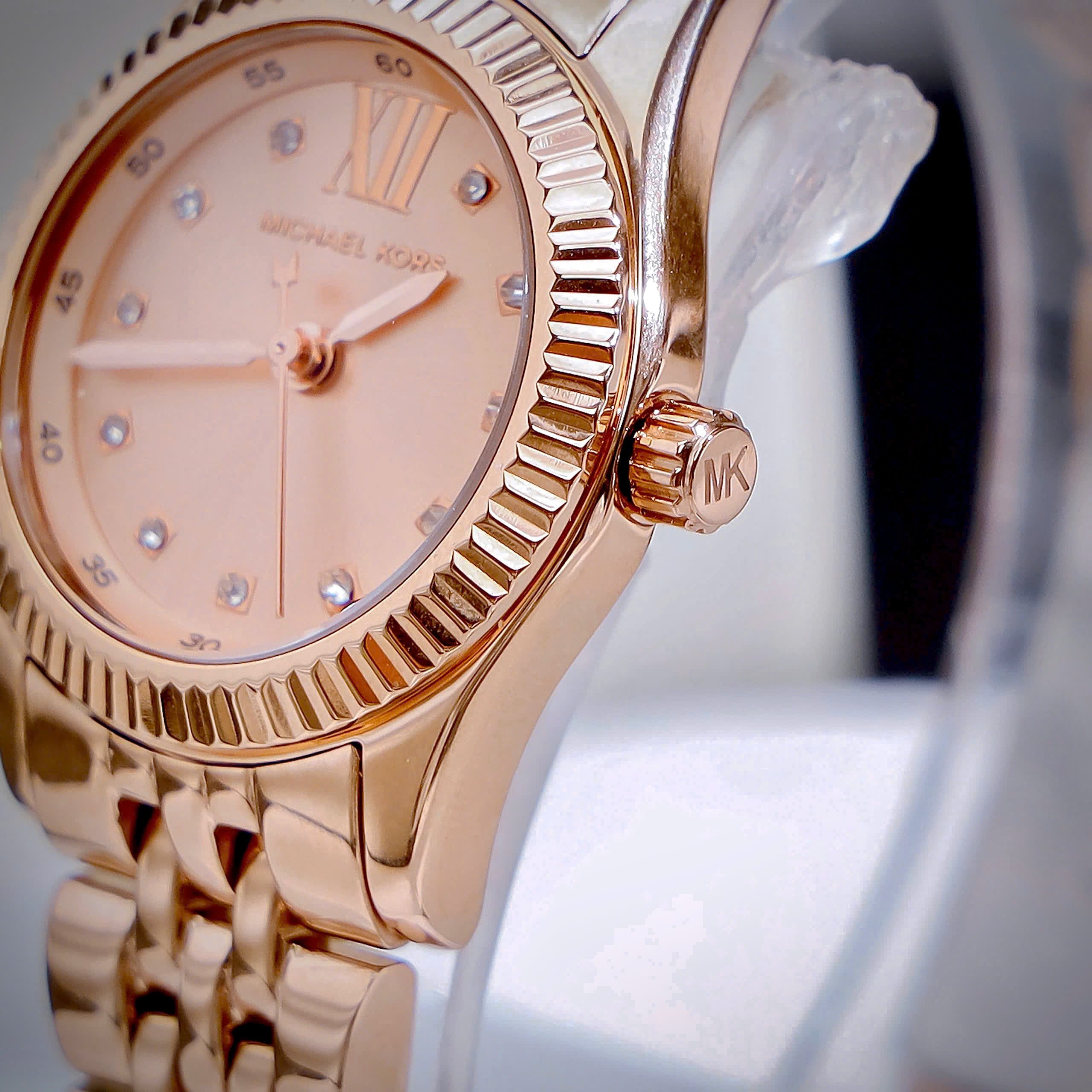 Đồng hồ MK nữ Michael Kors Petite Lexington Rose Gold-tone Pavé Watch MK4739 10